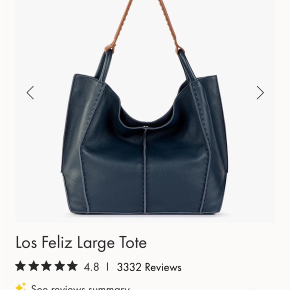 Los Feliz , the Sak Elegant Blue Leather Shoulder tote bag. - Picture 6 of 13